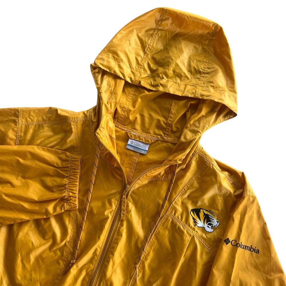 Columbia Women's Sm Gold Yellow Missouri Tigers Full Zip Windbreaker Rain Jacket